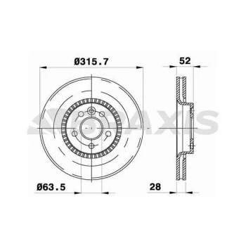 Volvo On Fren Disk Aynası Havalı S60 II - 10>15 S80 II (124)  08>14 V60 I (155, 157) 10>15 V70 III (135) - Braxıs Ad0415 ürün görseli