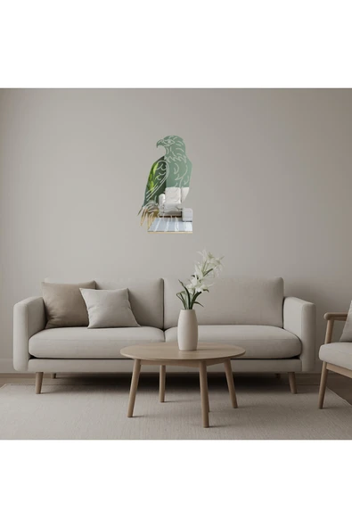 Akman Ağaç Kütüğünde Amerikan Kartalı Dekoratif Aynalı Tablo 54 cm x 94,8 cm - ACL6205549-5550