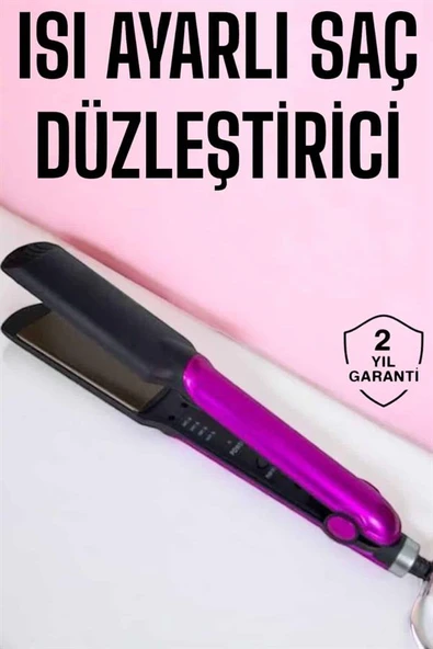 Saç Düzleştirici Isı Ayarlı Seramik Kaplama Döner Kablo Yıpranma Karşıtı - 2