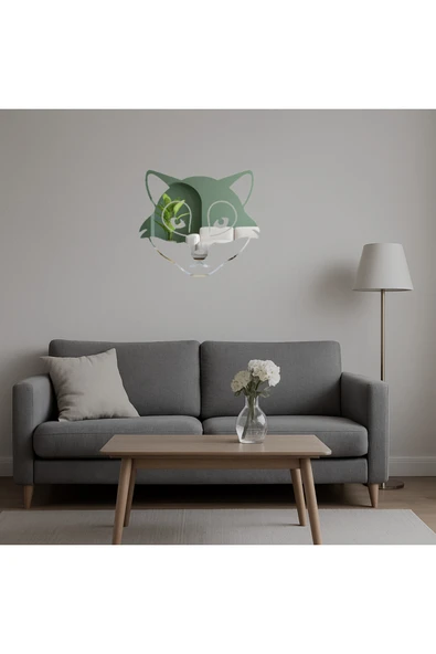 Akman Kurt Yüzü Dekoratif Aynalı Tablo 94,4 cm x 83,8 cm - ACL6205063-9928 - 5