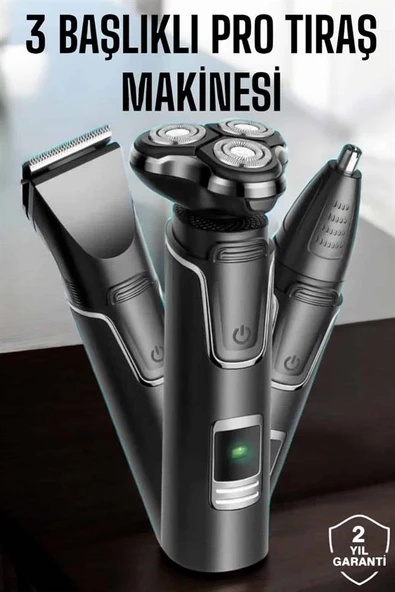 Yüksek Performanslı 3 Başlıklı Profesyonel Tıraş Makinesi - Resim 2