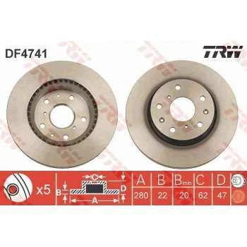 Suzukı On Fren Disk Aynası Havalı Sedici Suzukı Sx4 1,6 / 1,9d / 2,0 - Trw Df4741 ürün görseli