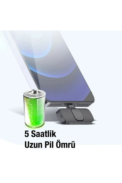 Akman Ally K8 Lightning iPhone Tak Konuş Wireless Kablosuz Mini Yaka Mikrofonu Canlı - ACL6209213-9174 - Resim 4