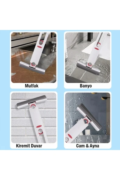 Akman EZERE Çok Amaçlı Mini tezgah üstü Paspas Mini Mop + 2 Yedek Uç-(1903) - ACL6202747-1223 - Resim 5