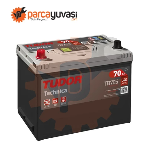 Aku Aku 12v 70 Ah 540a D26 (270×173×222) Asya Ters - Tudor Tb705 - Resim 1