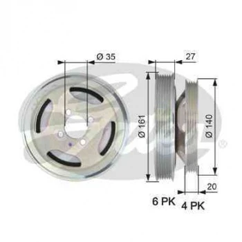 KRANK KASNAGI DOBLO ALBEA FIORINO LINEA 1,3 MULTIJET 16V - GATES TVD1075 - 1