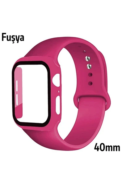 Akman ALLY Apple Watch 4-5-6 40mm Silikon Kordon Kayış ve Ekran Koruyucu Kılıf-(19 - ACL6202490-3869 - 5