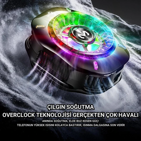 Coofbe Gösteregeli 5000 RPM Turbo Fan Işıklı Klipsli Buz Etkili Telefon Soğutucu Radyatör Tüm Telefonlara Uyumlu - 10