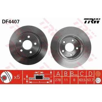 Ford Arka Fren Disk Aynası Connect 1,8tdci 02>13 Abslı - Trw Df4407 ürün görseli