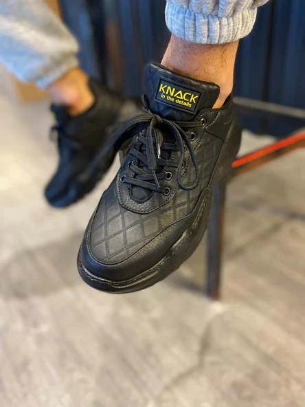 Yüksek Taban Günlük Ayakkabı N Kapitone Siyah (Siyah Taban) - Resim 2