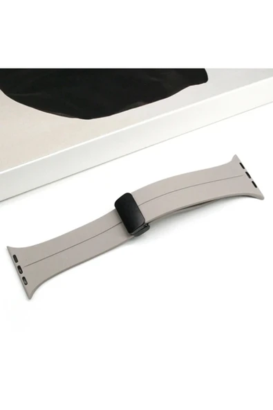 Akman Ally Apple Watch 7-8 41mm 6-5-4 40mm Manyetik Uçlu Silikon Kayış Kordon 3-2-1 - ACL6208682-5905 - 2