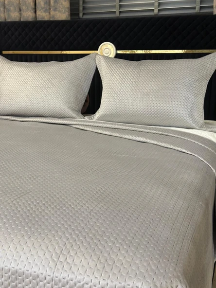 NİVEMESHOME YATAK ÖTÜSÜ ÇİFT KİŞİLİK 240X260 GRİ TOSKANA - Resim 2