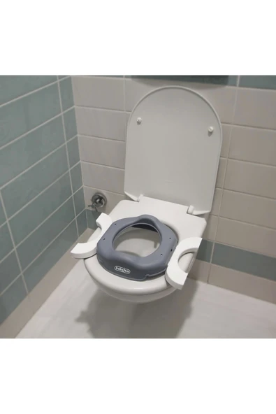 Babyjem Portatif Katlanabilir Lazımlık - Gri (5 Adet Poşet Hediyeli) - 4