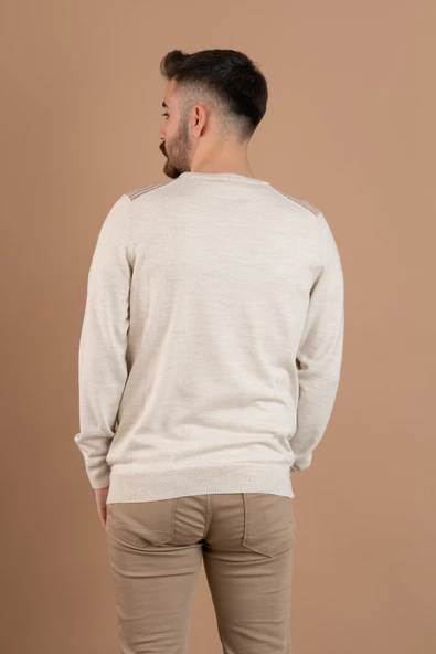 SAN&FA TRİKO SIFIR YAKA REGULAR FİT DESENLİ ERKEK TRİKO KAZAK - 5