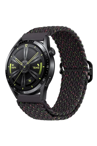 Akman ALLY 22MM Gear S3 Watch 4 -Gt2 GT2E 46MM Japon Tokalı Elastik Kayış Kordon-(1 - ACL6204691-9153