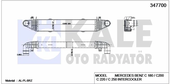 TURBOSARJ RADYATORU C-CLASS W204 08>14 E-CLASS W212 11>15 - KALE 347700 - 1