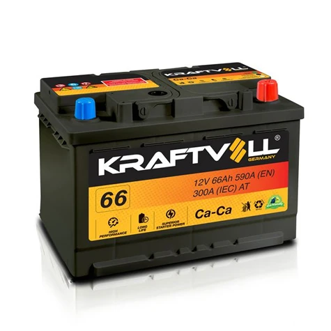 Aku Aku 12v 66 Ah Lb3 (278×175×175) Tam Kapalı Alçak - Kraftvoll 18010009 - Resim 1