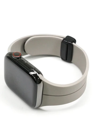 Akman Ally Apple Watch 7-8 41mm 6-5-4 40mm Manyetik Uçlu Silikon Kayış Kordon 3-2-1 - ACL6208682-5905 - 5