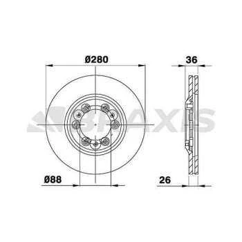 Opel On Fren Disk Aynası Frontera A Frontera B - Braxıs Ae0251 ürün görseli
