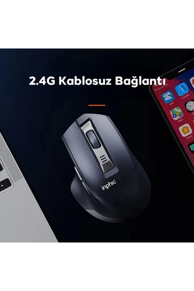CepteToptan İNPHİC M9 Kablosuz Fare Ergonomik Şarj Edilebilir Sessiz Kullanım 2.4G 500 mAh U - mle9625-3710 - 3