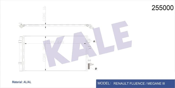 KLIMA RADYATORU (KONDANSER) RENAULT FLUENCE MEGANE III SCENIC III  GRAND SCENIC III 1.2 Tce 1.4 1.5 - KALE 050ABC060 - 1