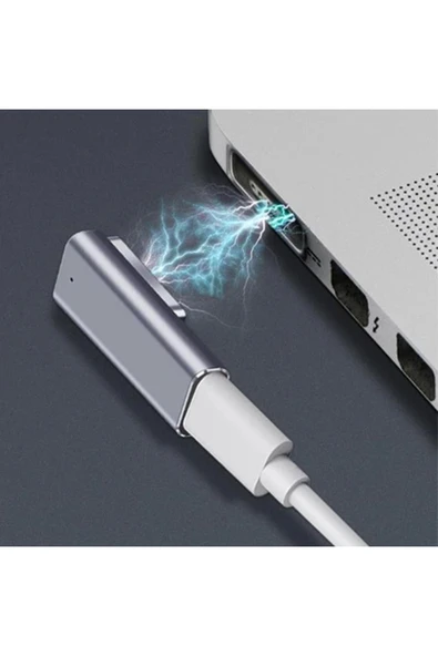 Akman MagSafe MacBook 2 5A Type C PD Mıknatıslı Dönüştürücü Şarj Başlık Ma - ACL6208884-4012 - Resim 5