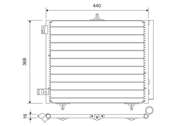 KLIMA RADYATORU C2 C3 C3 II C3 PLURIEL C3 III DS3 P208 P207 P1007 P2008 OLCU: (420×374×16) - VALEO 812734 - 1