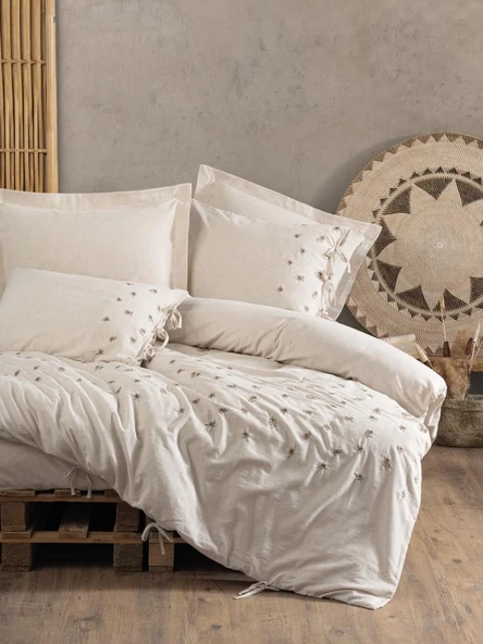 Cotton Keten Çift Kişilik Nev Takımı Arie ürün görseli