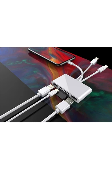 Akman ALLY 3 İN1 İPhone+Usb C+ Usb A Kamera Okuyucu Kart Okuyucu-(1903) - ACL6208160-3464 - 5