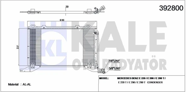KLIMA RADYATORU E-CLASS W210 97>02 S210 97>03 - KALE 392800 - 1