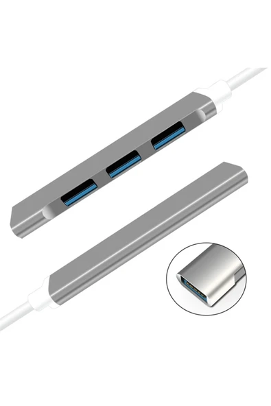 CepteToptan Ally S-803 4in1 Type-C to 4x USB3.0 HUB Çoğaltıcı Çevirici Dönüştürücü Ad - MLN7490-6805 - Resim 4
