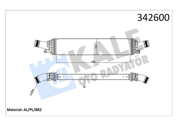 Vag Turbo Radyatoru (665×134,4×58) Audı A4 A5 A6 Q5 2,0tfsi1,8tfsi2,0tdi 08>> - Kale 342600 ürün görseli