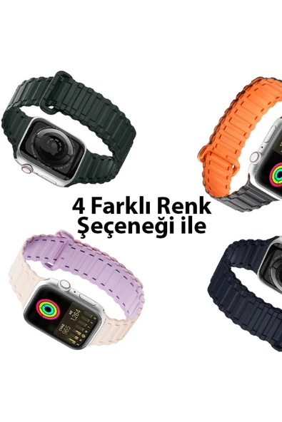 Akman Dux Ducis Apple Watch 38/40/41MM için Manyetik Armor Silikon Kordon Kayış-(19 - ACL6209259-4896 - 3