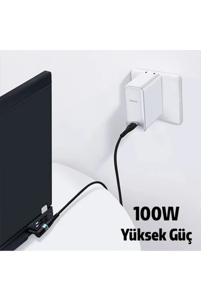pazarcraft Zinc Manyetik Type-C to DC Round (79x55mm) Laptop Şarj Kablosu 100W 2m-(1903) - PZRCR3524-6187 - Resim 2