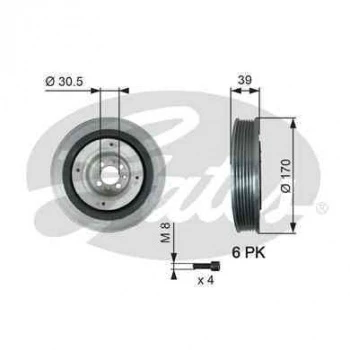 KRANK KASNAGI BRAVA BRAVO DOBLO GRANDE PUNTO IDEA LINEA MAREA PUNTO STILO VECTRA C ASTRA H 1,9 JTD - GATES TVD1013A - 1
