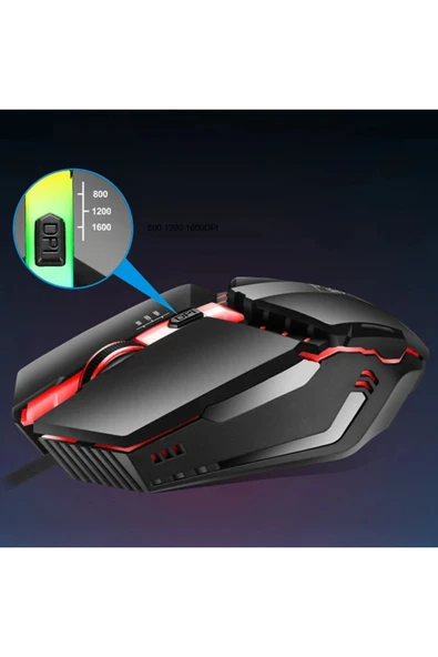 Akman ALLY K3 Işıklı Kablolu Oyuncu- Gaming Mouse-(1903) - ACL6208537-3158 - Resim 4