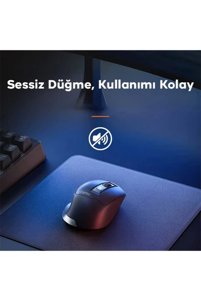 CepteToptan İNPHİC M9 Kablosuz Fare Ergonomik Şarj Edilebilir Sessiz Kullanım 2.4G 500 mAh U - mle9625-3710 - 4