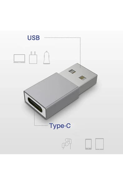 Akman ALLY MH-301 USB to Type-C Dişi Çevirici Dönüştürücü Adaptör-(1903) - ACL6207635-1470 - Resim 3