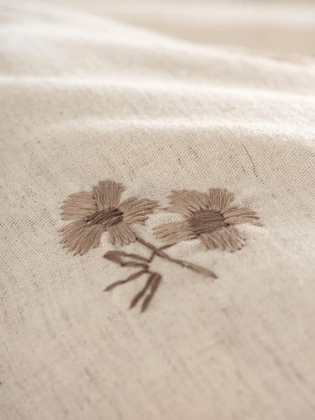 Cotton Keten Çift Kişilik Nev Takımı Arie - Resim 3