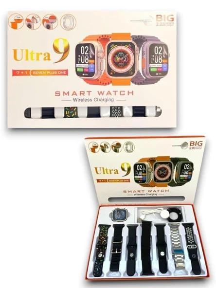 WATCH9 7 KORDONLU AKILLI SAAT - Resim 3