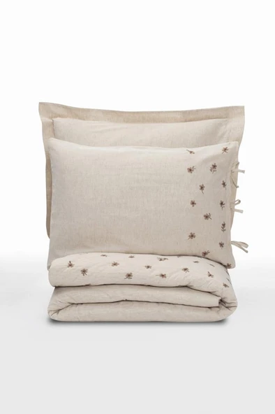 Cotton Keten Çift Kişilik Nev Takımı Arie - Resim 4