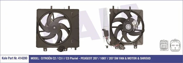 Psa Fan Motoru C2 C3 C3 II C3 Plurıel P1007 250w - Kale 414200 ürün görseli