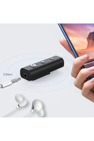 Akman ALLY Yaka Askılı Wireless Kablosuz Aux Bluetooth Adaptör-(1903) - ACL6206145-8797 - Resim 3