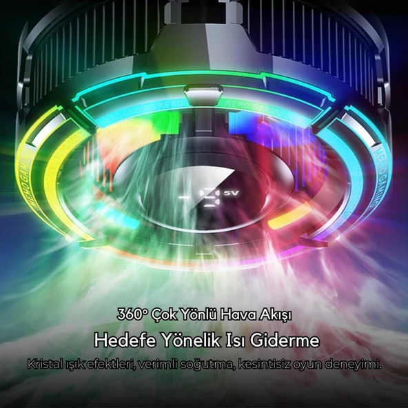 Coofbe Gösteregeli 6000 RPM Turbo Fan Işıklı Klipsli Buz Etkili Telefon Soğutucu Radyatör Tüm Telefonlara Uyumlu - Resim 11