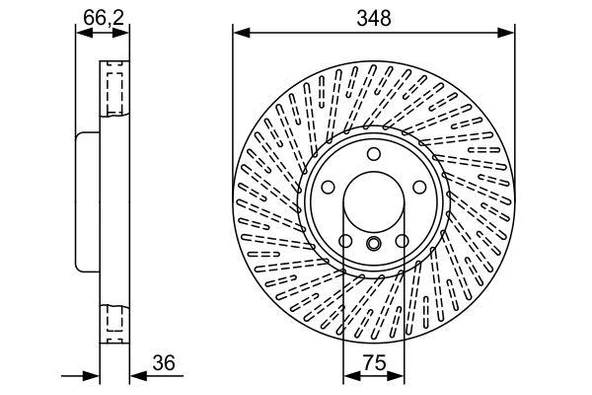Bmw On Sol Fren Diski Bmw F10 F07 F11 F12 F01 - Bosch 0986479w19 - Resim 1