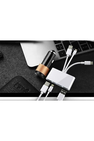 Akman ALLY 3 İN1 İPhone+Usb C+ Usb A Kamera Okuyucu Kart Okuyucu-(1903) - ACL6208160-3464 - 4