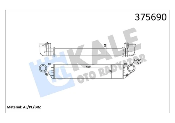 Mercedes Turbosarj Radyatoru W203 02>07 Cl203 03>08 S203 02>07 C209 02>09 A209 03>10 - Kale 375690 ürün görseli