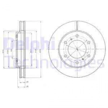 Mitsubıshı Ticarı On Fren Disk Aynası Havalı Mitsubıshı L200 2.5 D 4×4 06-12 Pajero 10-13 3.2 (294x6) - Delphi Bg4257 ürün görseli