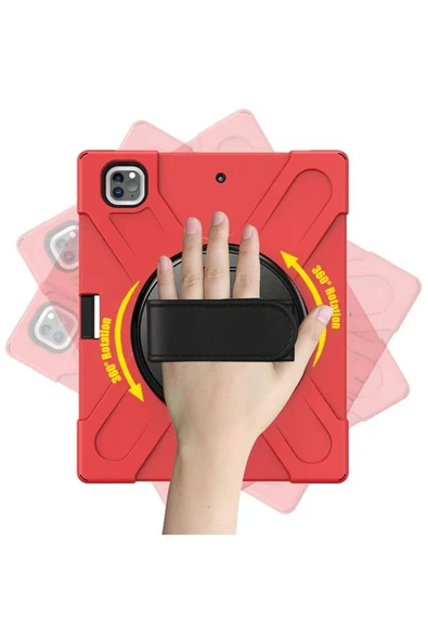 Akman İPad Pro 12.9-inch (2021)-(2020) Kılıf Kalem Yerli 3 Katmanlı Standlı Zırh - ACL6208743-7085 - Resim 4