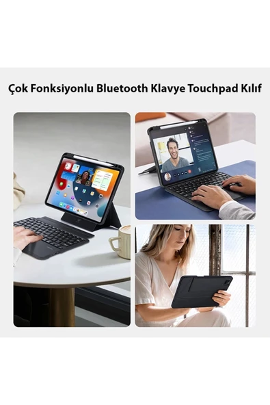 Akman Dux Ducis iPad Pro 12.9 DK Series Kablosuz Bluetooth Klavye Touchpad Kılıf-(19 - ACL6206747-3837 - Resim 5